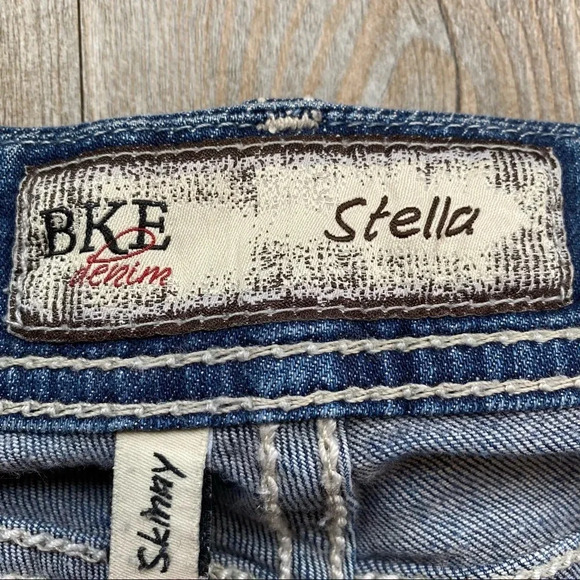 BKE Stella Skinny Distressed Straight Leg  Denim Jeans - Picture 5 of 12